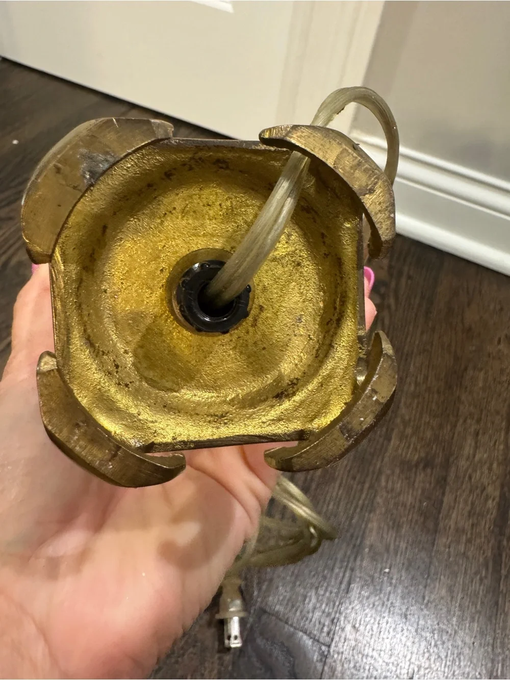 Vintage Reed & Barton Brass Color & Crystal Lamp